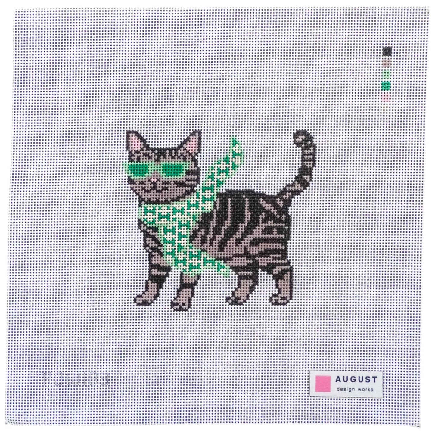 Bougie Tabby Cat Needlepoint Canvas