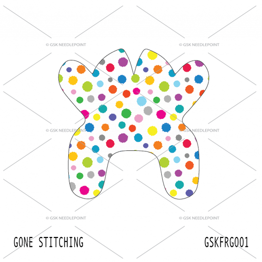 Dotted Frog UV printed needlepoint canvas