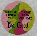 Wicked Round needlepoint canvas
