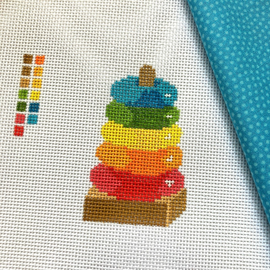 Stacking Rings needlepoint canvas - One Part Whimsy
