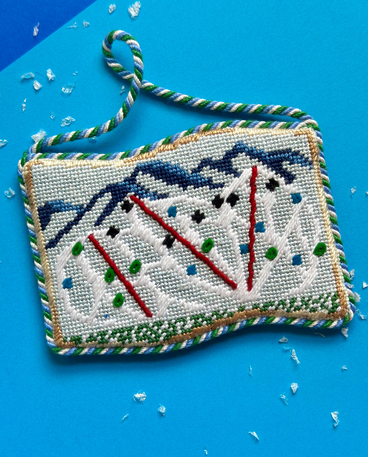 Ski Trail Map needlepoint canvas