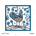 Blue Chicken needlepoint canvas