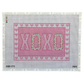 XOXO Block Letters on Pink Lumbar Pillow needlepoint canvas