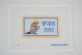 Work Zone Beaver needlepoint canvas