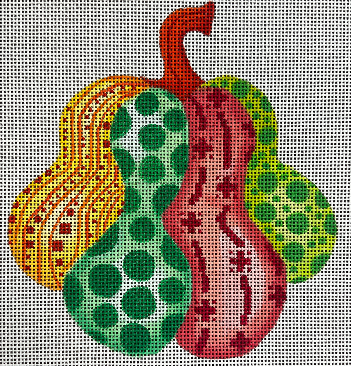 Mixed Pattern Gourd needlepoint canvas