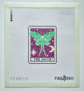Moth Tarot Card needlepoint canvas