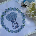 Porcelain Blooms Hydrangea Wreath needlepoint canvas