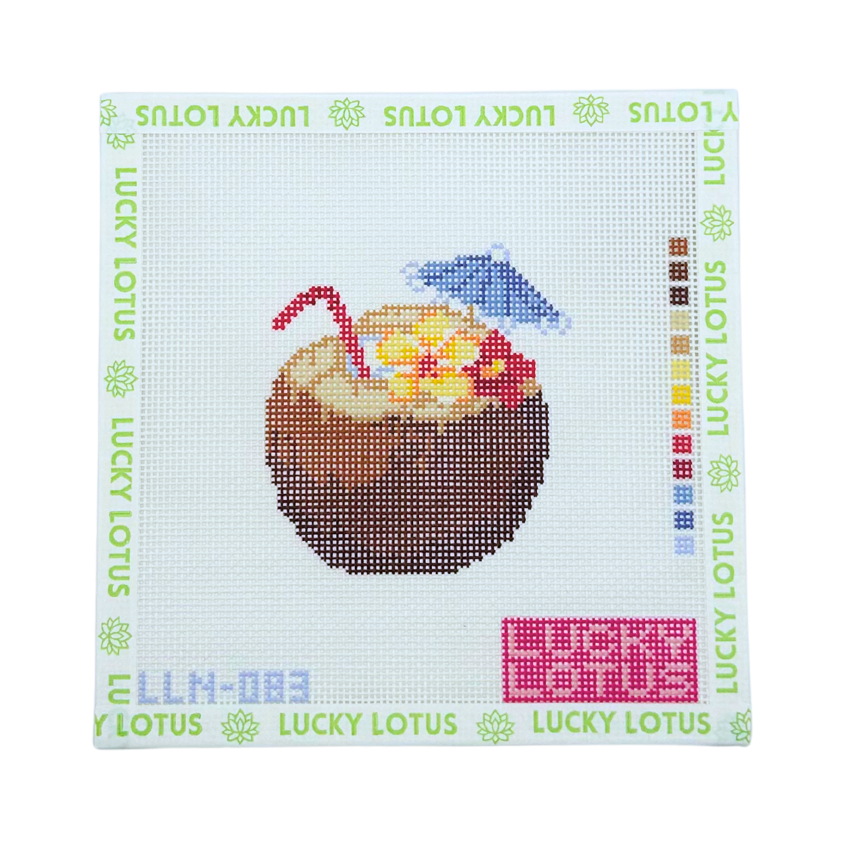 Brown Coconut Drink needlepoint canvas