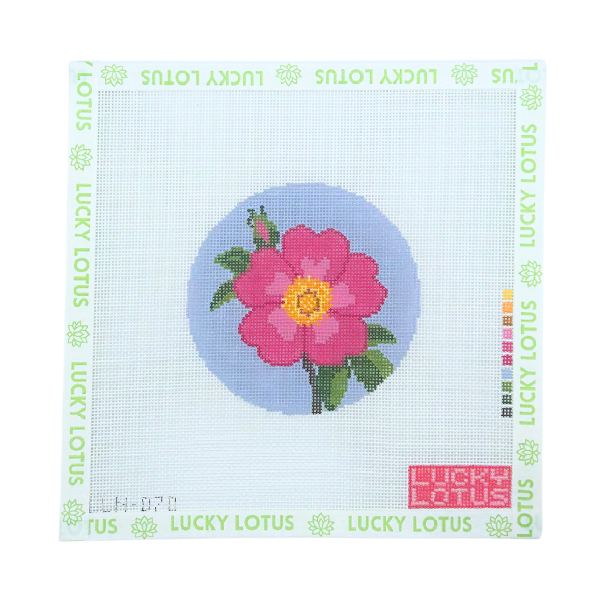 Wild Prairie Rose Flowers of America needlepoint canvas