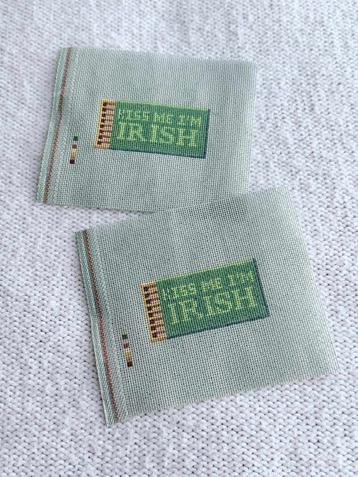 Kiss Me I'm Irish Matchbox Needlepoint Handpainted Canvas needlepoint canvas
