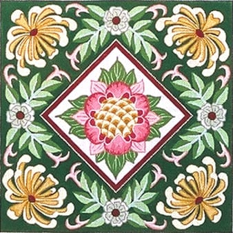 W.M. w/ Green Background needlepoint canvas
