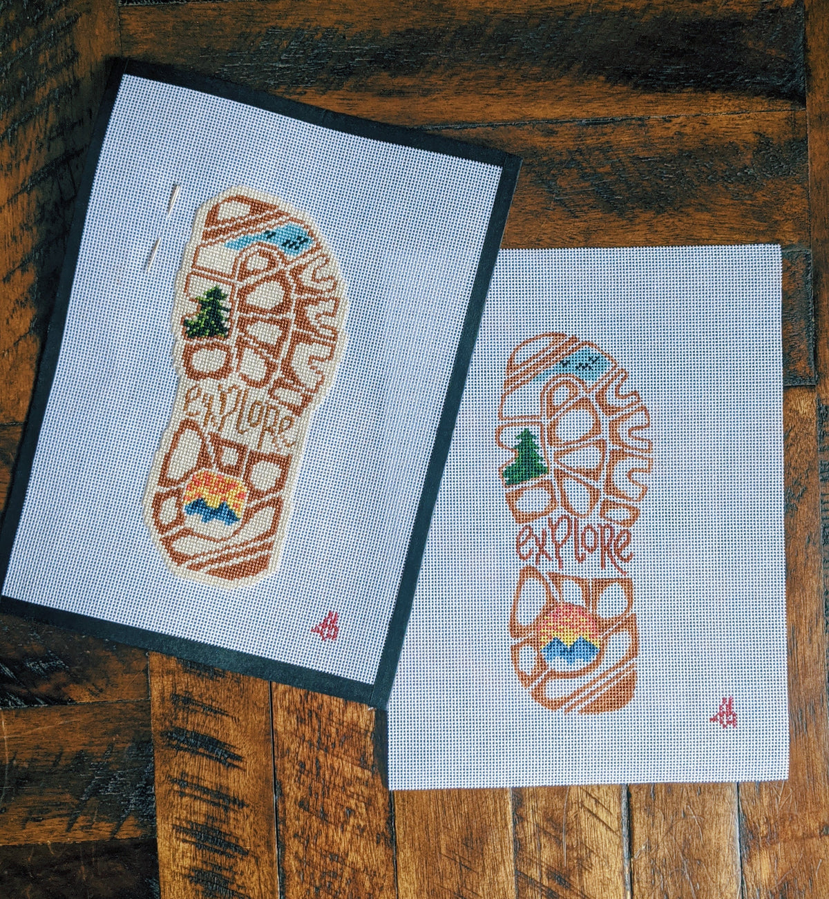 Explore More Boot Print needlepoint canvas