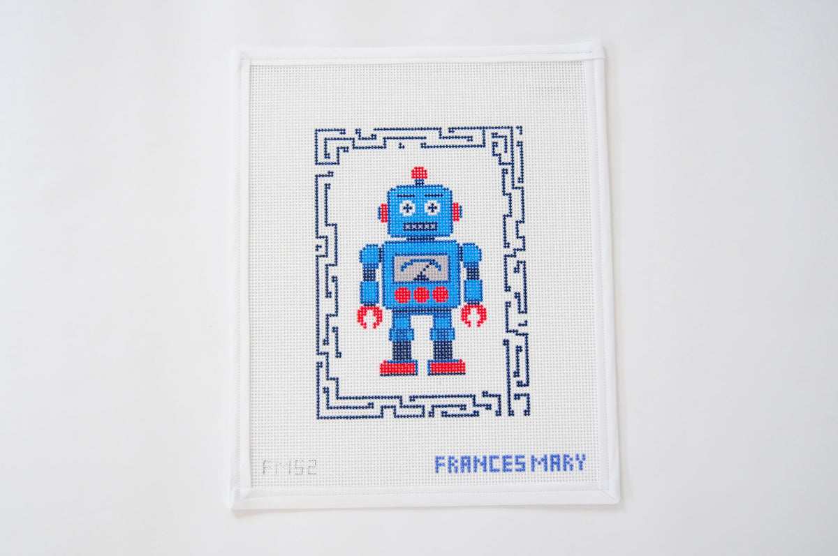 Robot needlepoint canvas