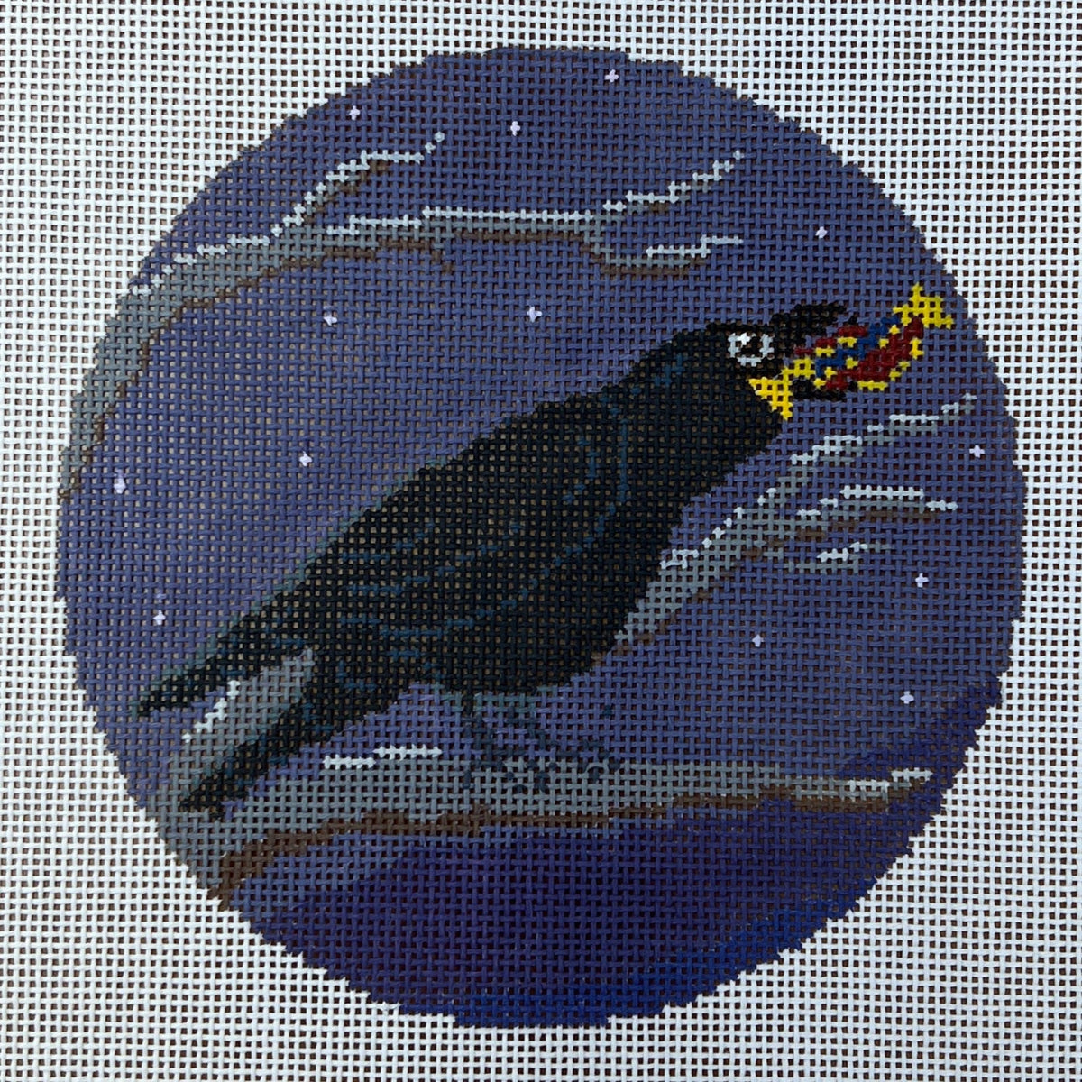 Fall Sweets Crow needlepoint canvas