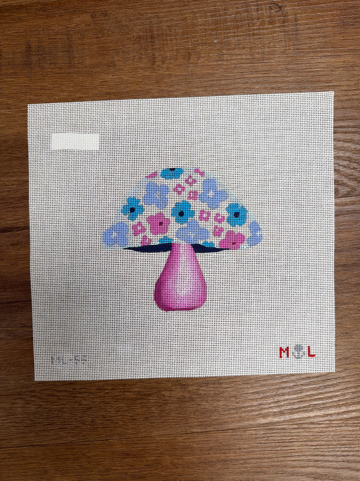 Floral Top Mari Mushroom needlepoint canvas
