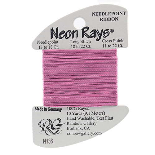 N136: Dark Rose Pink Neon Rays