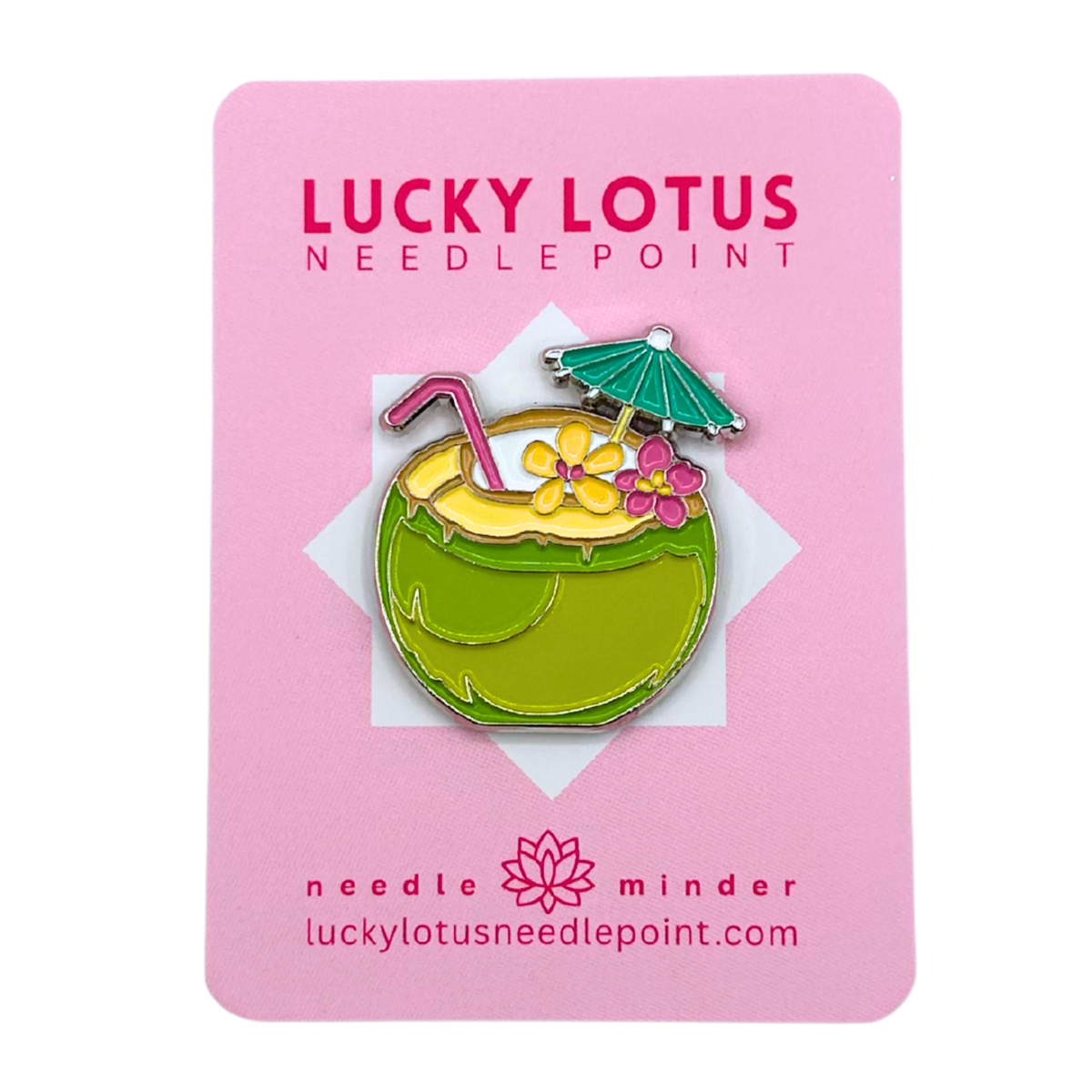 Green Coconut Drink Needle Minder needlepoint