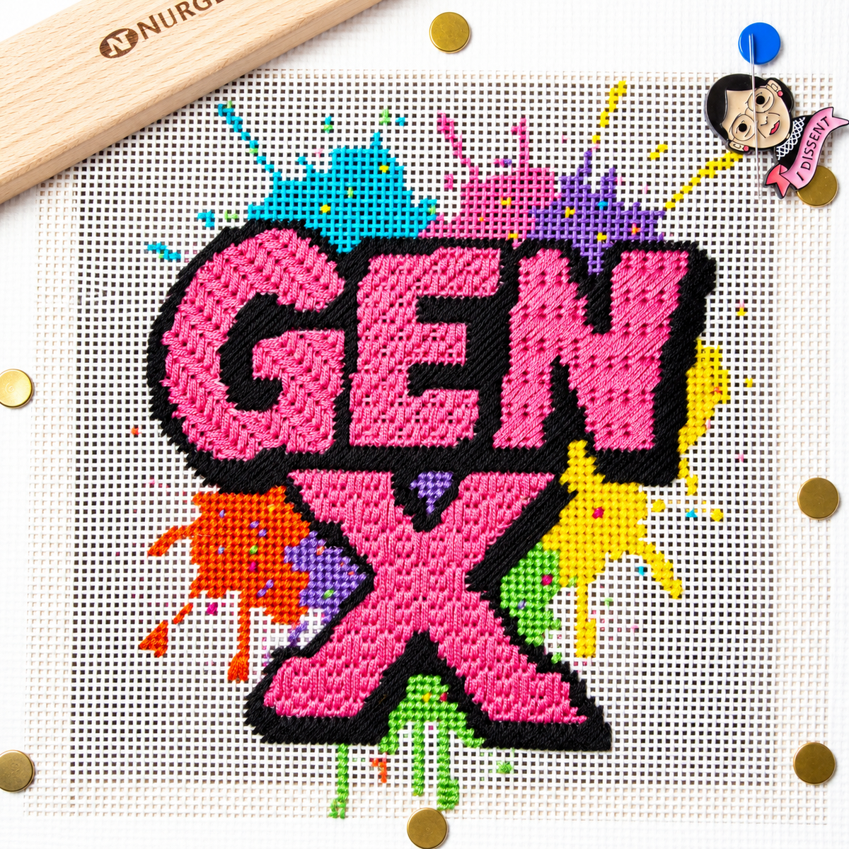 Gen X 13 mesh needlepoint canvas