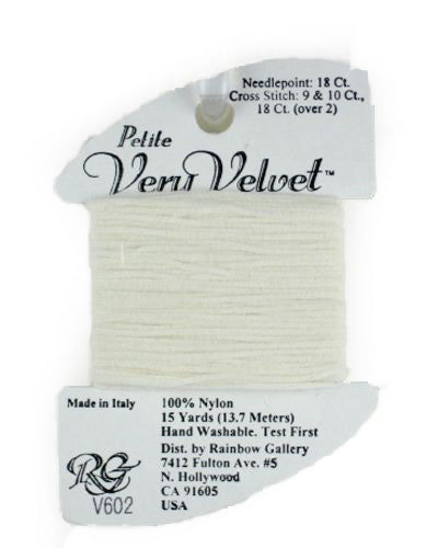 V602: White Very Velvet Petite