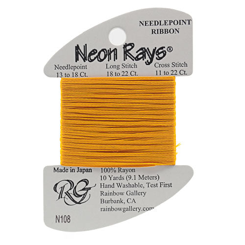 N108: Yellow Orange Neon Rays