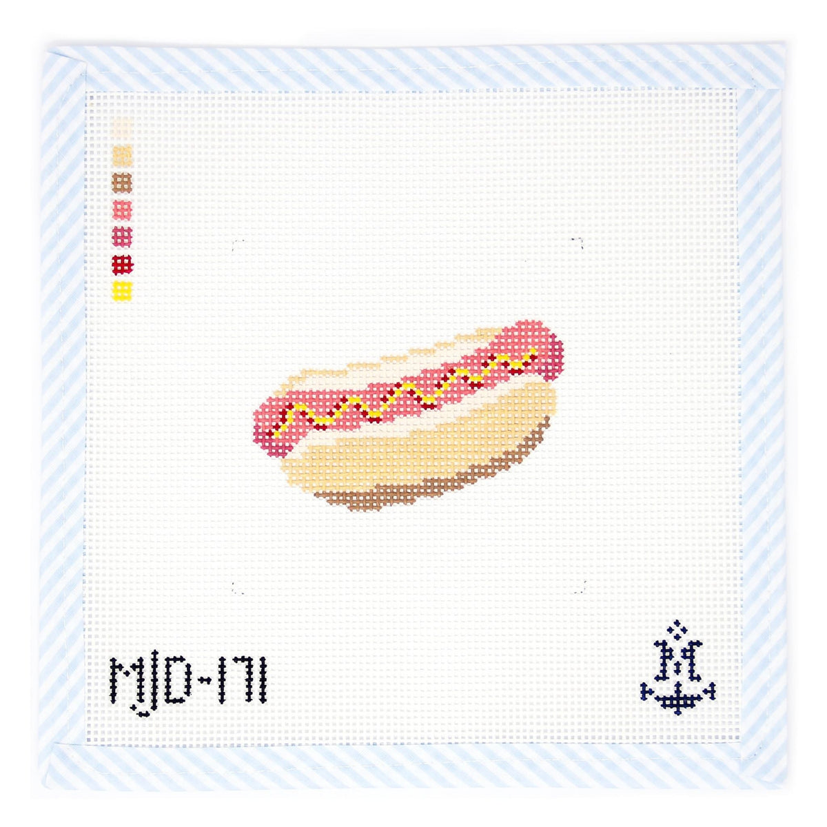 Hot Dog needlepoint canvas