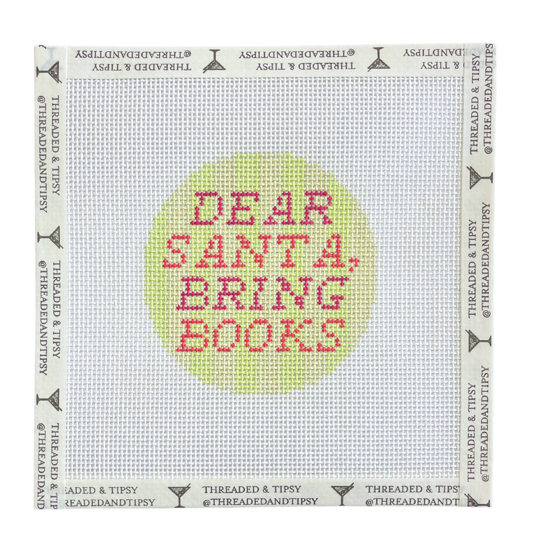Dear Santa Bring Books needlepoint canvas