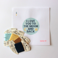 I Love You to the Moon and Back (Blue) Needlepoint Canvas