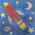 Rocket Ship needlepoint canvas