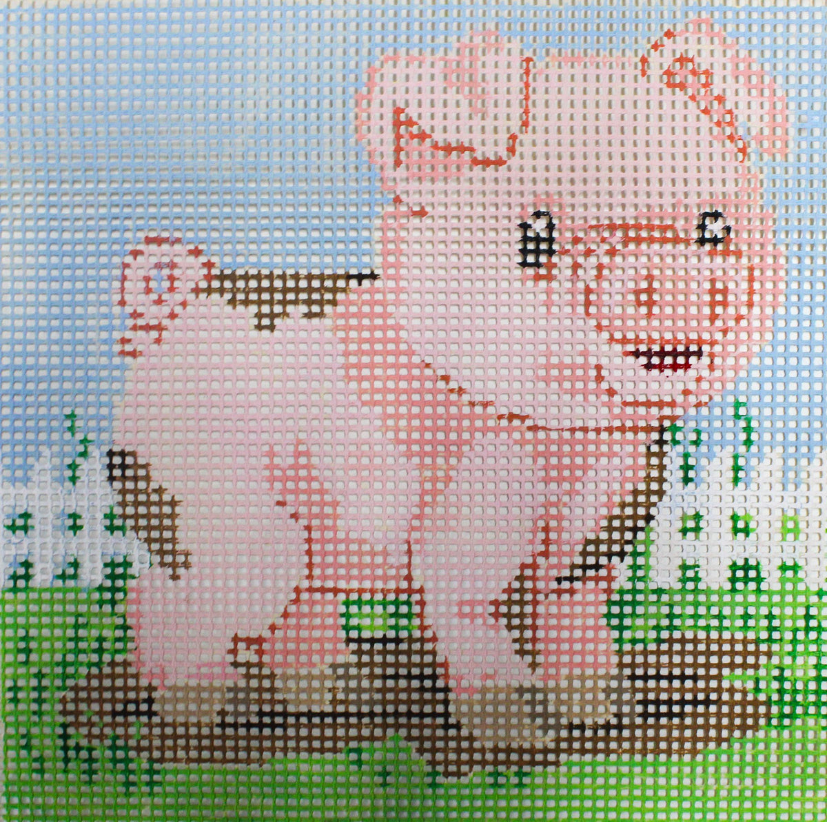 Piggy needlepoint canvas