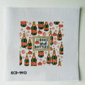 Boos and Bottles needlepoint canvas