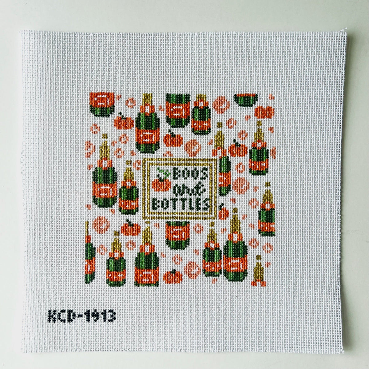 Boos and Bottles needlepoint canvas