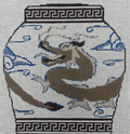 Brown Dragon Ginger Jar Pillow