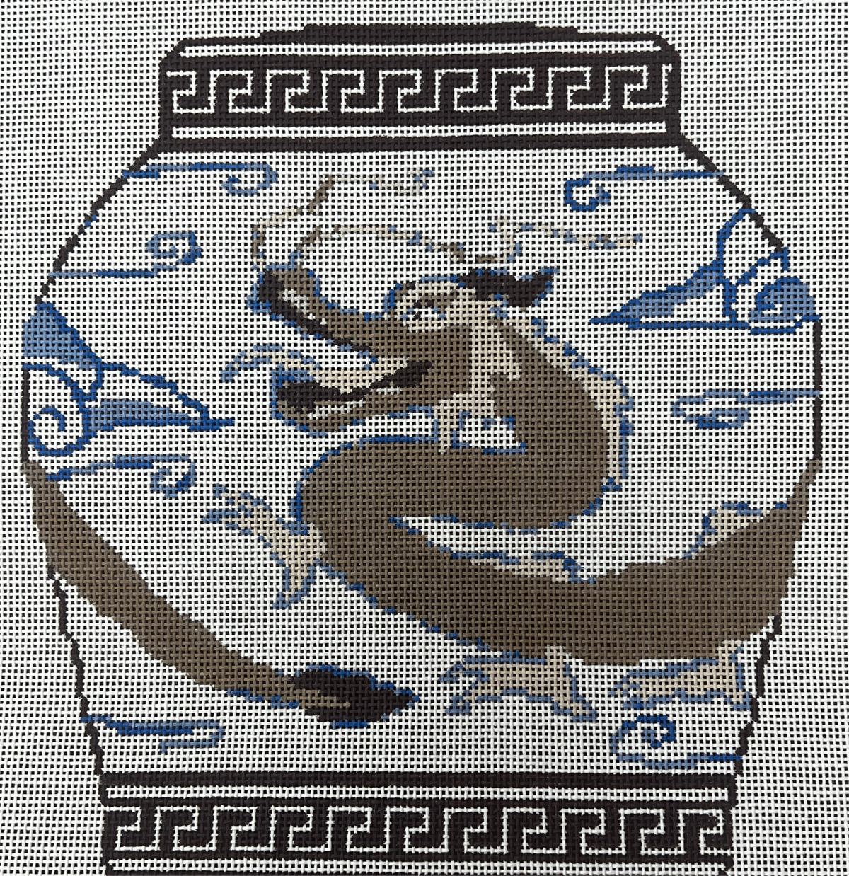 Dragon Ginger Jar needlepoint canvas