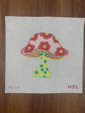 Poppy Mushroom needlepoint canvas