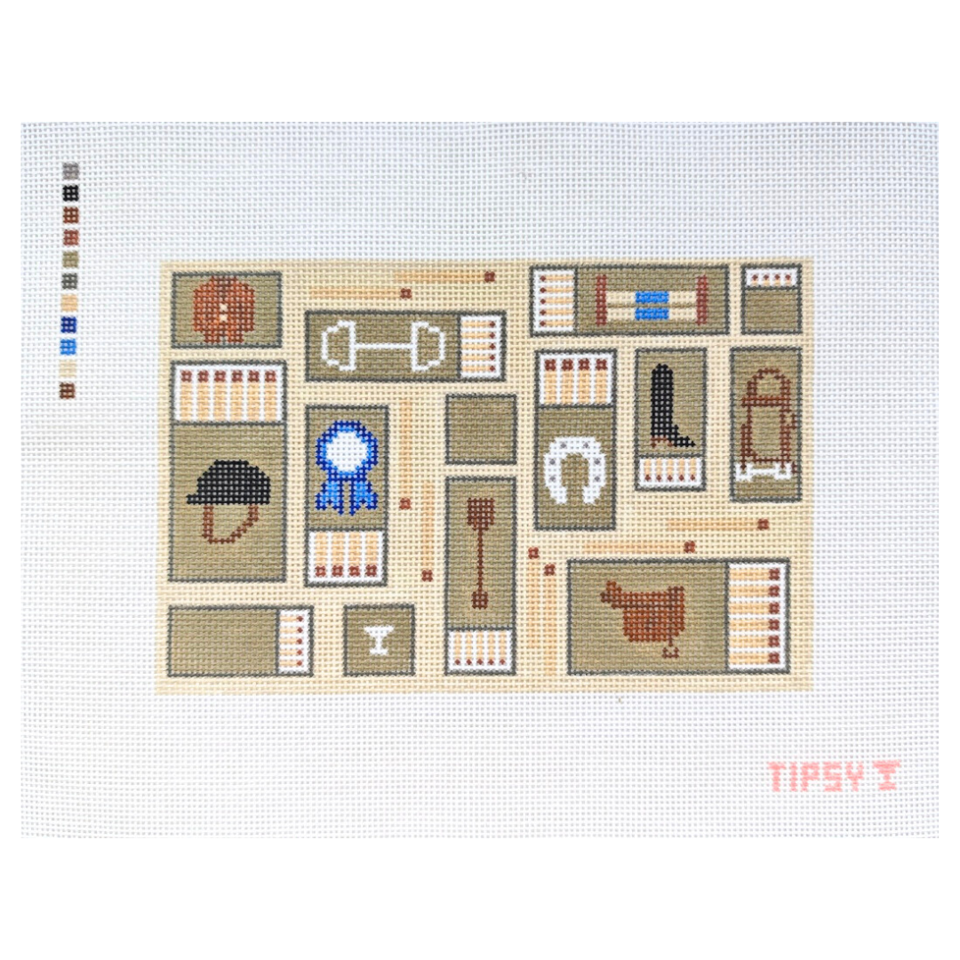 Equestrian Match Boxes needlepoint canvas