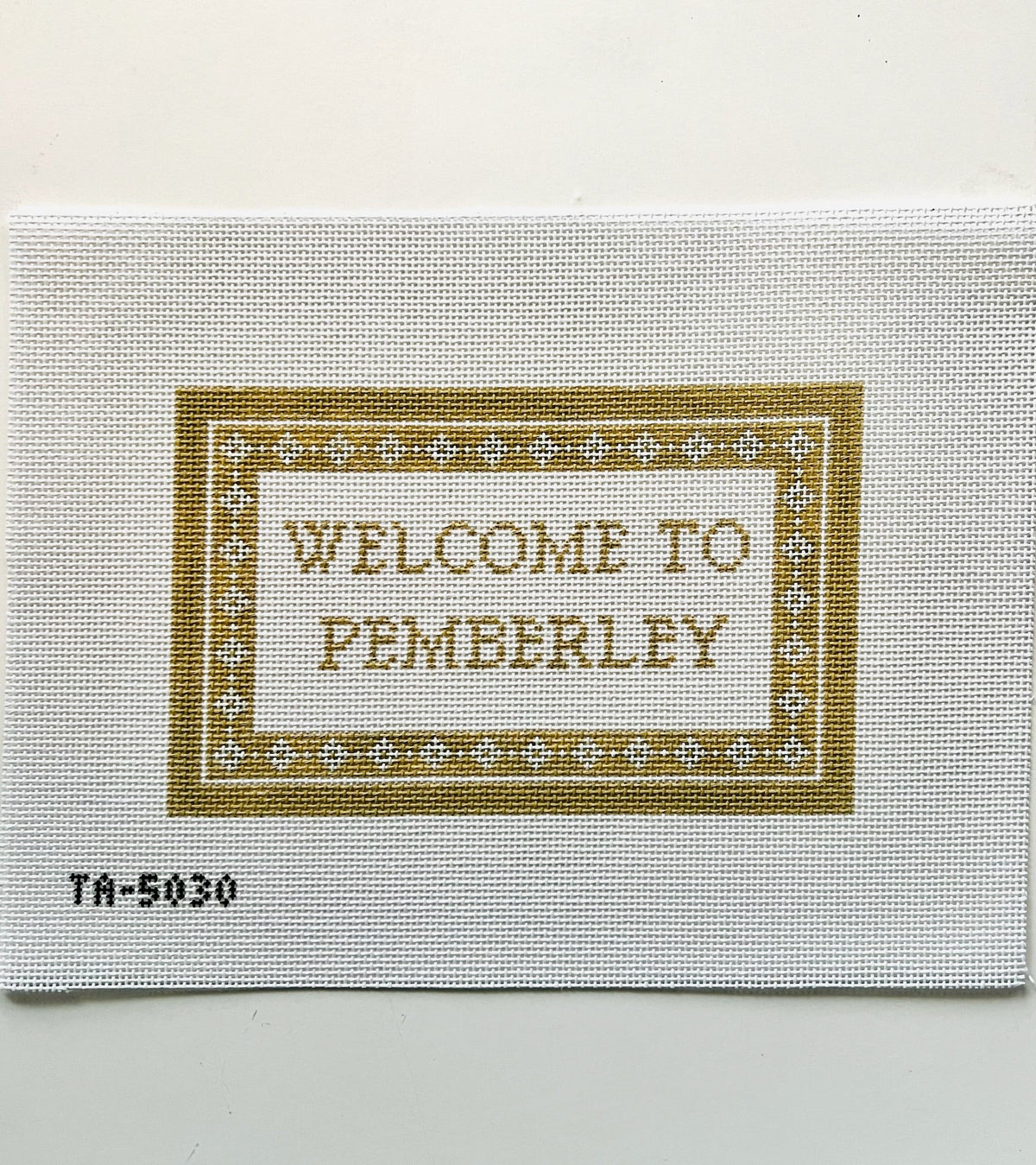 Welcome to Pemberley needlepoint canvas