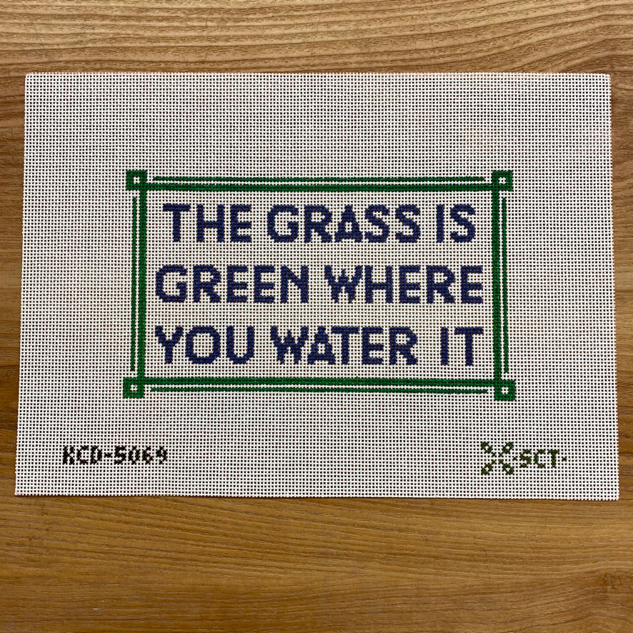 The Grass is Greener needlepoint canvas