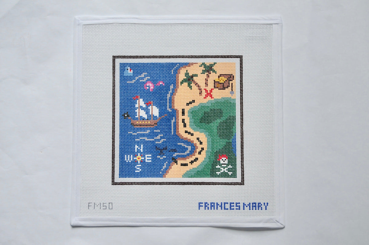 Treasure Map needlepoint canvas