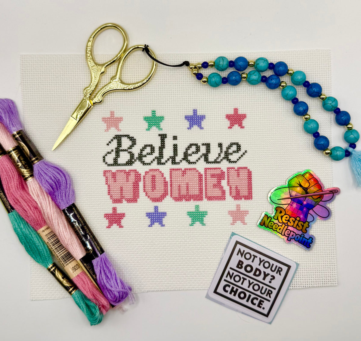 Believe Women needlepoint canvas