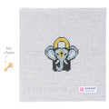 Elephant Love Lock Needlepoint Canvas + Key Charm