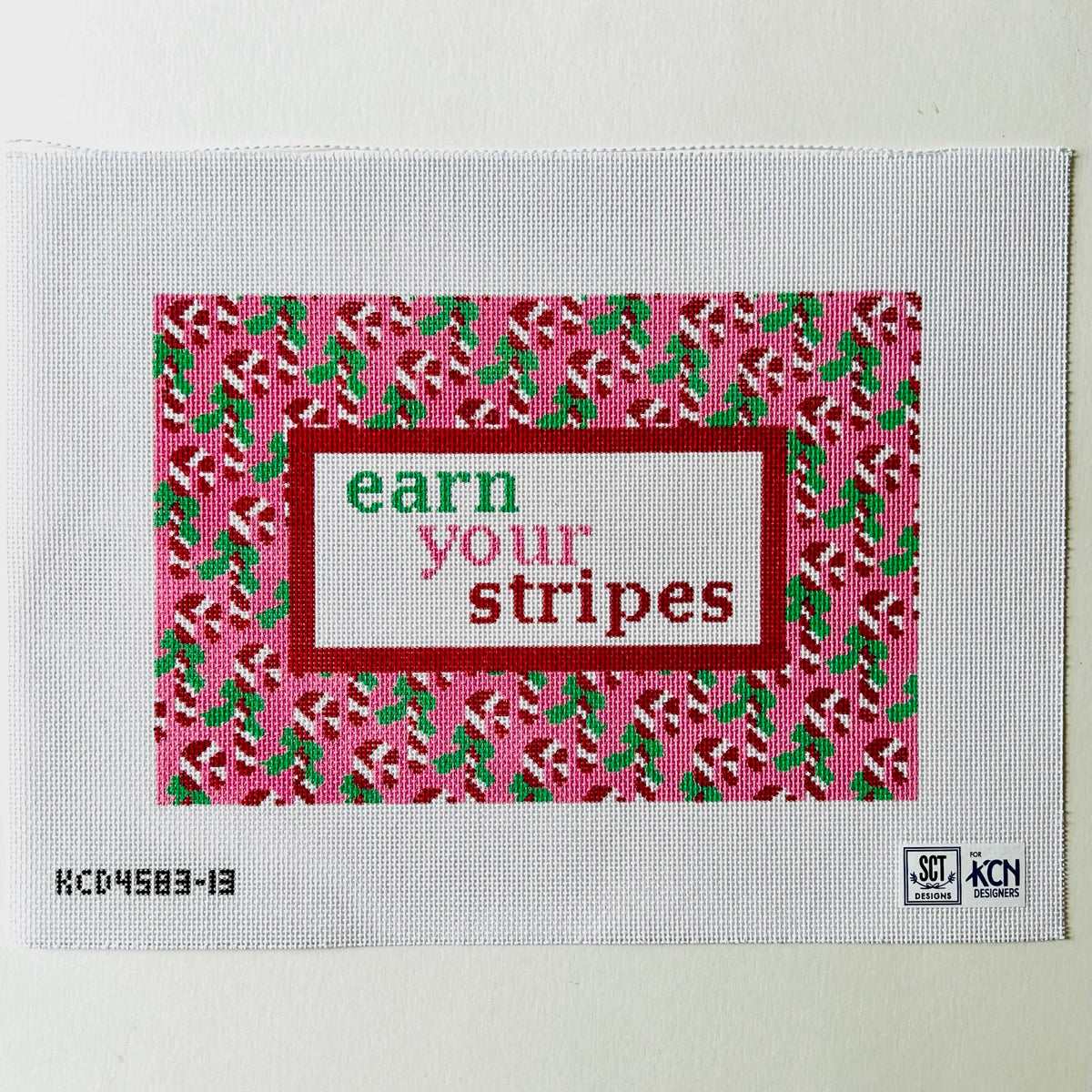 Earn Your Stripes needlepoint canvas