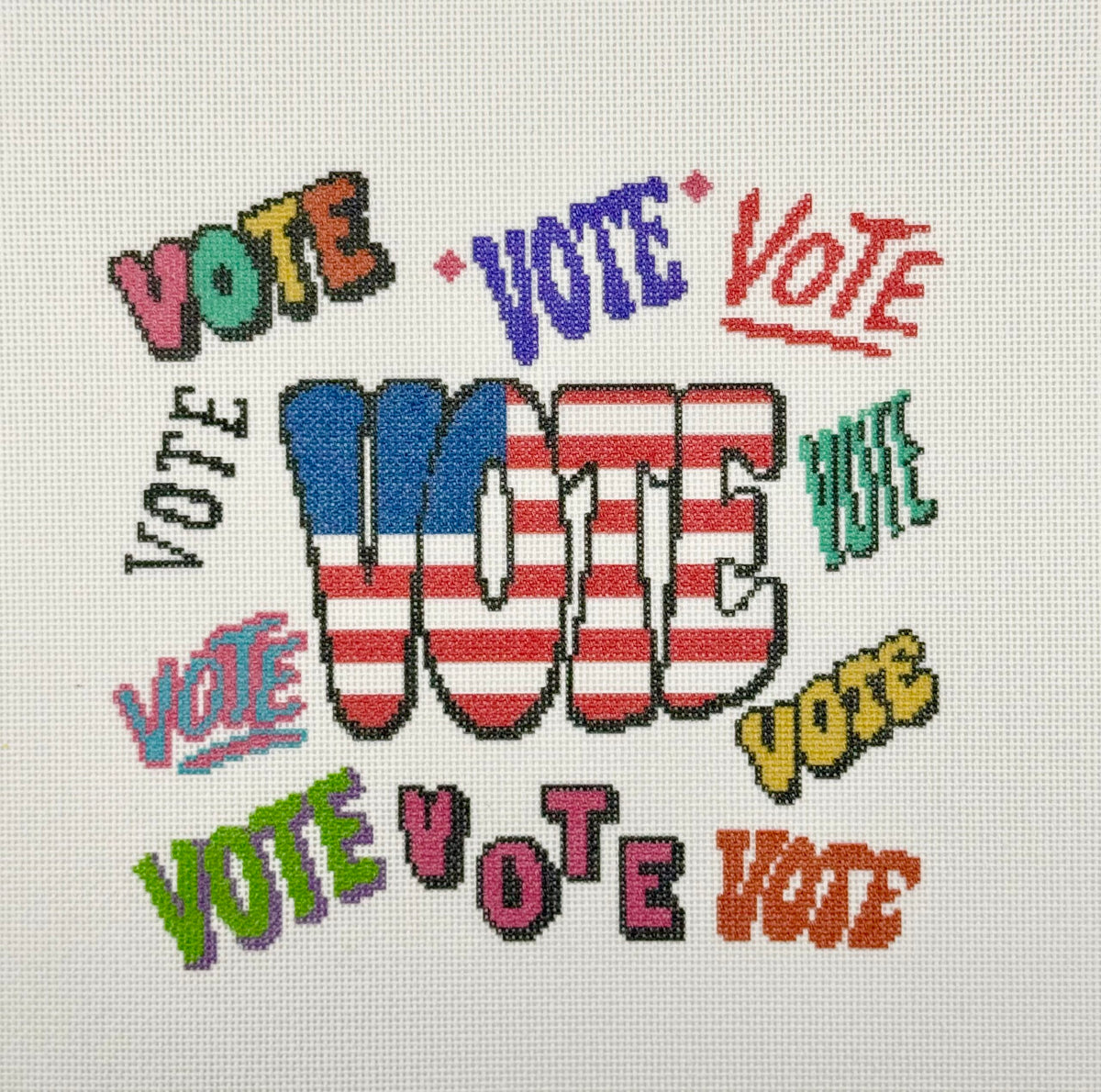Vote needlepoint canvas