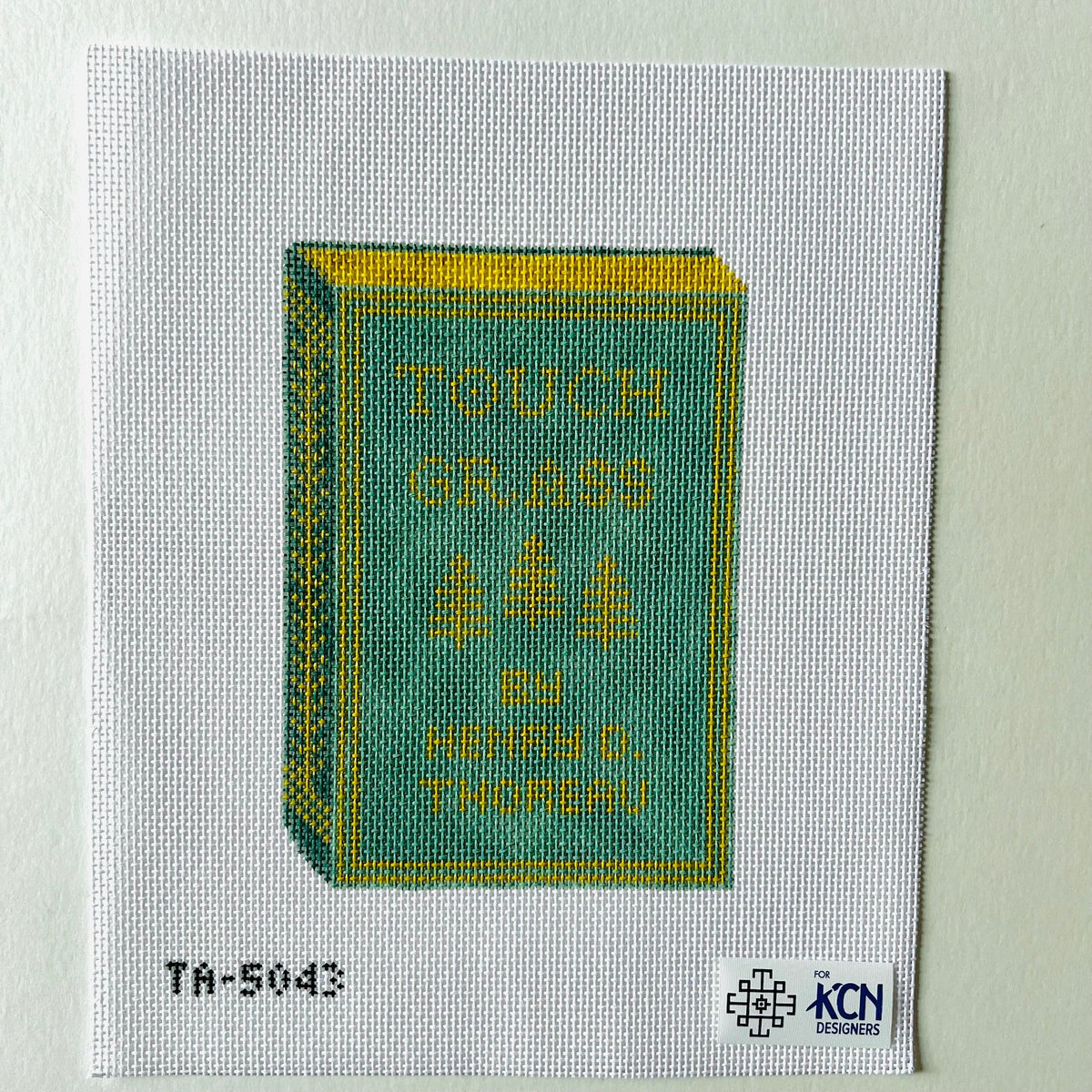 Touch Grass needlepoint canvas