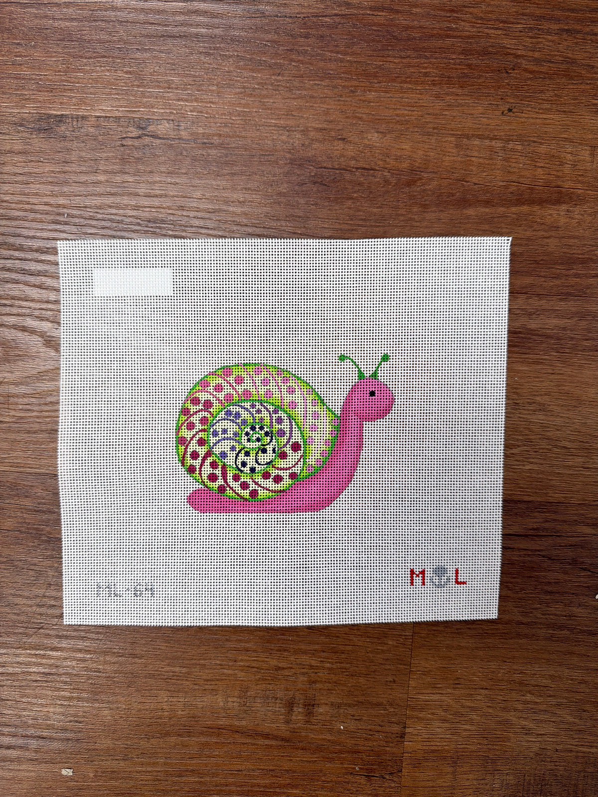 Purple Snail needlepoint canvas