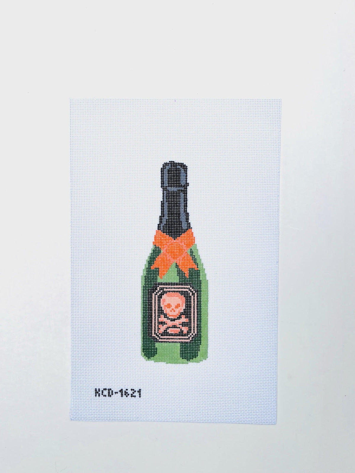 Skeleton Bottle needlepoint canvas