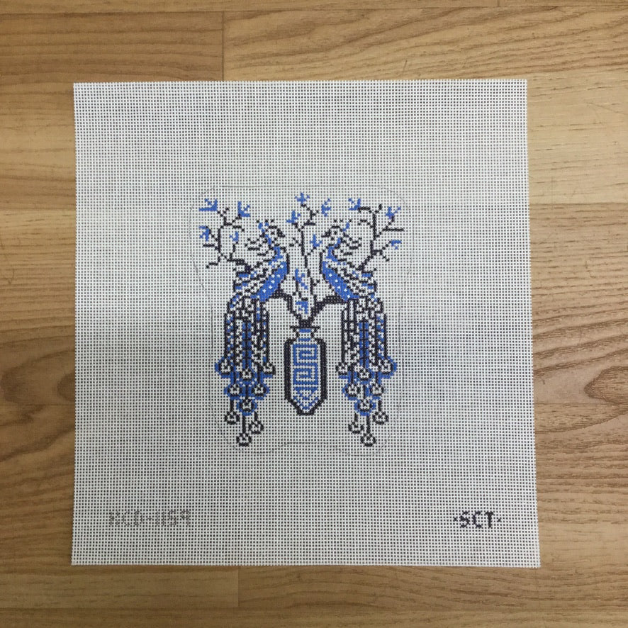Two Peacocks needlepoint canvas