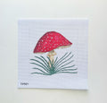 Fly Agaric on White needlepoint canvas