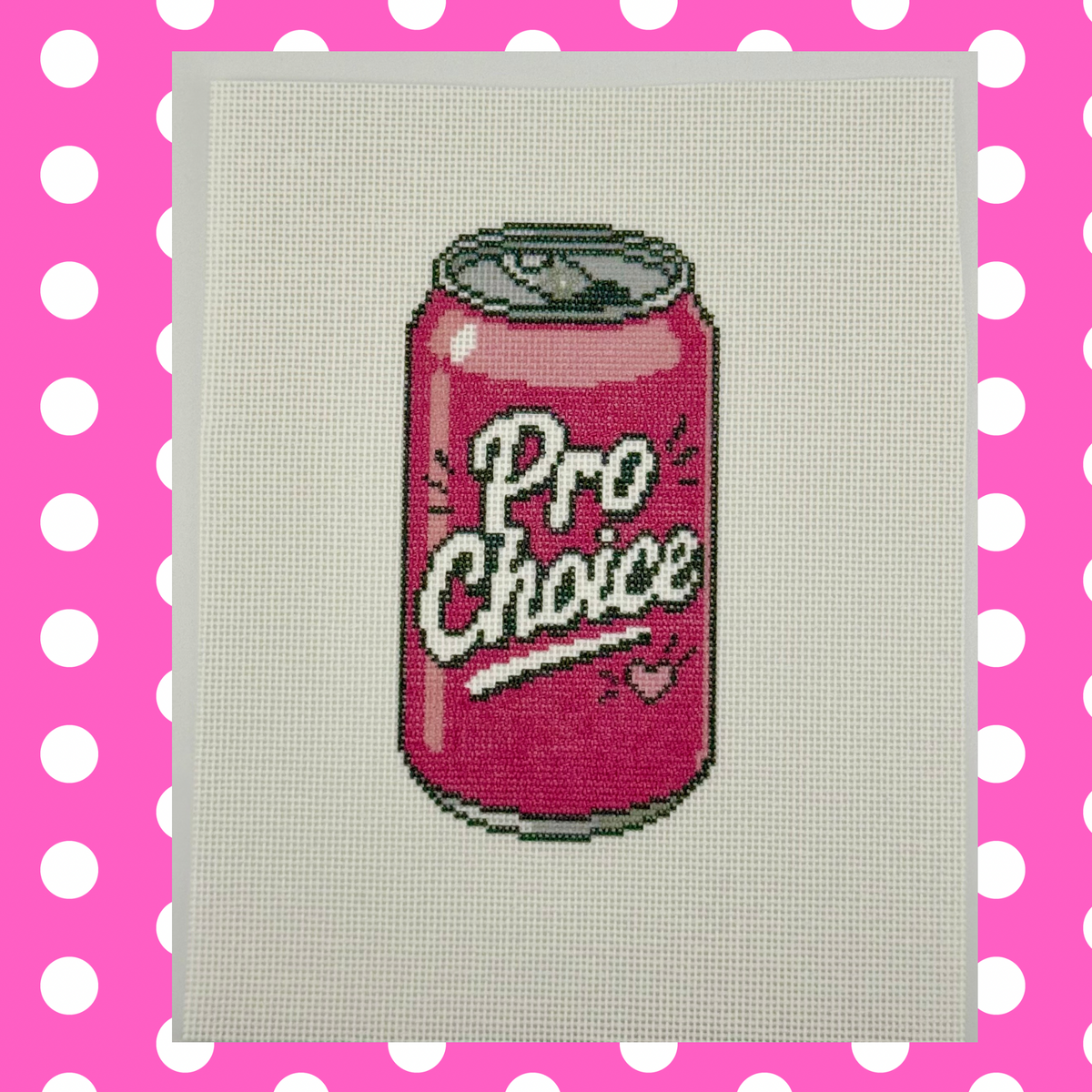 Pro Choice Pop needlepoint canvas