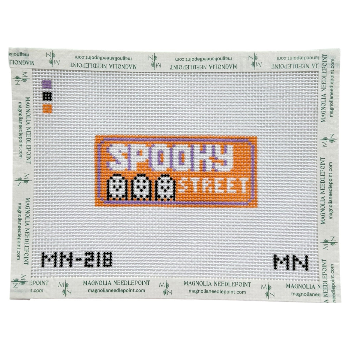 Spooky Street needlepoint canvas