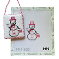 Fancy Snow Girl with Pink Bag and Cosmo needlepoint canvas